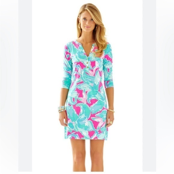 Lilly Pulitzer Alessia Tropical Pink Sands Dress Size XS